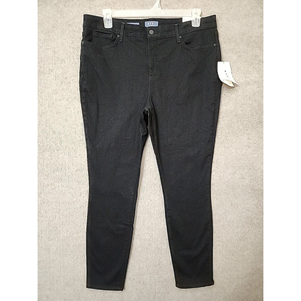 NYDJ Skinny Ankle Jeans Womens 16 Black Slimming LiftTuck Stretch NEW
